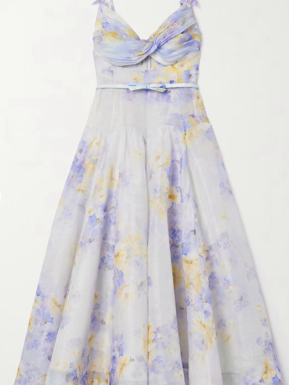Zimmermann Crush Belted Twist Front Dress Floral MIDI Dress - Picture 2 of 3